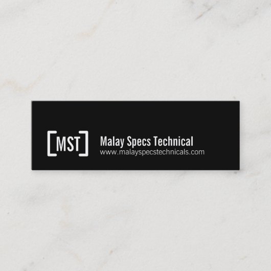 専門の黒く及び白く細い名刺 スキニー名刺 (正面)