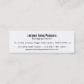 専門の黒く及び白く細い名刺 スキニー名刺 (裏面)