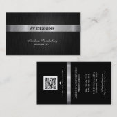 専門の黒く、銀製の名刺 名刺 (正面/裏面)