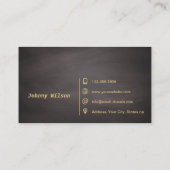 専門の黒板のシンプルのミニマリスト 名刺 (裏面)