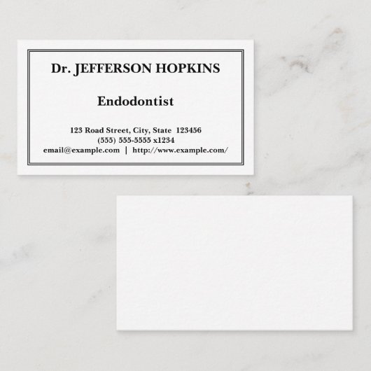 専門のEndodontistの名刺 名刺 (正面/裏面)