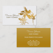 専門シックでモダンな熱帯金色やし自由章の木 名刺 (正面/裏面)