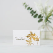 専門シックでモダンな熱帯金色やし自由章の木 名刺 (スタンド正面)