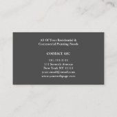 専門ペインターのペンキローラー 名刺 (裏面)