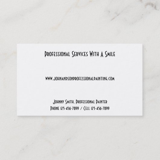 専門ペインターの建築業者の名刺 名刺 (裏面)