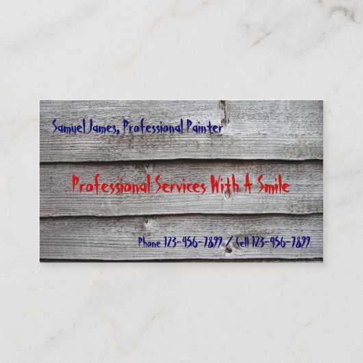 専門ペインターの建築業者の名刺 名刺 (裏面)