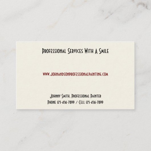 専門ペインターの建築業者の名刺 名刺 (裏面)
