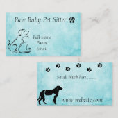 専門ペット着席のサービス業カード 名刺 (正面/裏面)