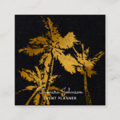 専門モダンで暗い熱帯金色やし自由章の木 スクエア名刺 (正面)
