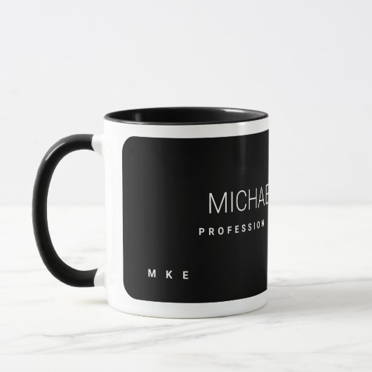 専門モダン企業名ブラックコーヒーマグ マグカップ (左)