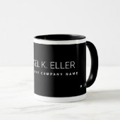 専門モダン企業名ブラックコーヒーマグ マグカップ (正面右)