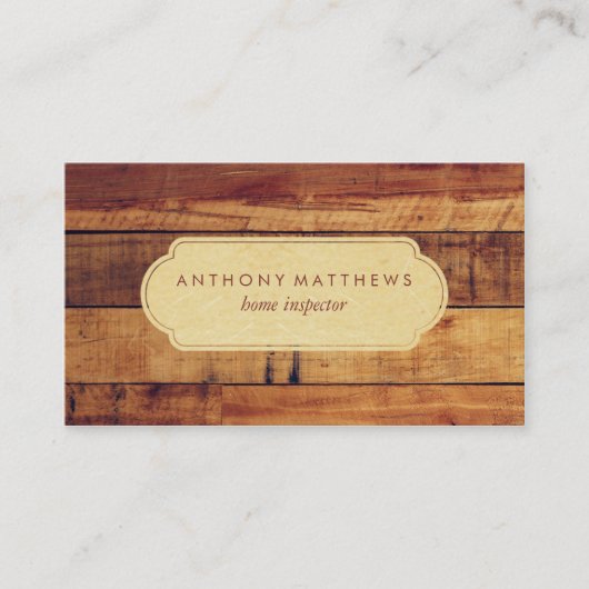 専門上品な木板 名刺 (正面)