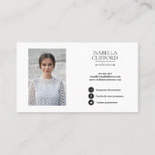 専門俳優のHeadshot社会的な媒体アイコン 名刺 (裏面)