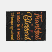 専門家に対する感謝賛美の感謝祭 フリースブランケット (正面(横))