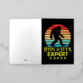 専門家のビッグフットを隠して探おもしろいす 箔グリーティングカード (外側レイダウン)