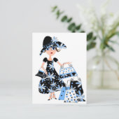 専門家の買い物客(青) ポストカード (スタンド正面)