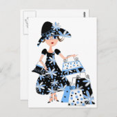 専門家の買い物客(青) ポストカード (正面/裏面)