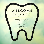 専門歯科クリニック 営業時間 歯のロゴマーク ウィンドウサイン (シート3)