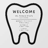 専門歯科クリニック 営業時間 歯のロゴマーク ウィンドウサイン (シート)