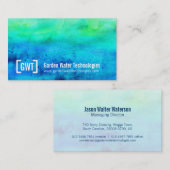 専門水青緑の名刺 名刺 (正面/裏面)