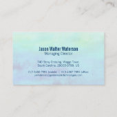 専門水青緑の名刺 名刺 (裏面)