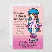 専門犬のグルーミングの広告カード 案内状 (正面)