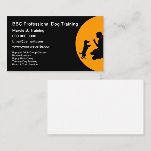 専門犬の訓練サービス 名刺 (正面/裏面)