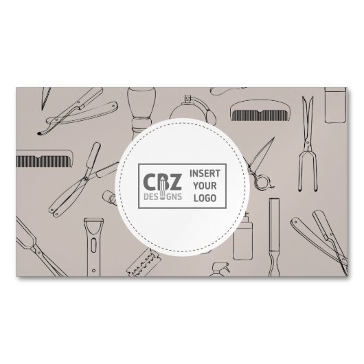 専門理容師アイコン マグネット名刺 (正面)