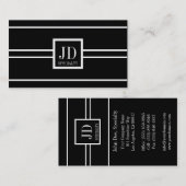 専門用黒/白ペンダストライプのント 名刺 (正面/裏面)