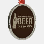 専門的に言えば、ビールは解決です メタルオーナメント (右)