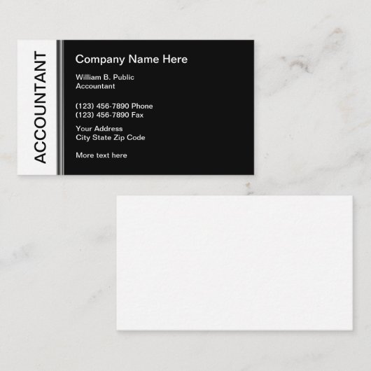 専門的に設計された会計士 名刺 (正面/裏面)