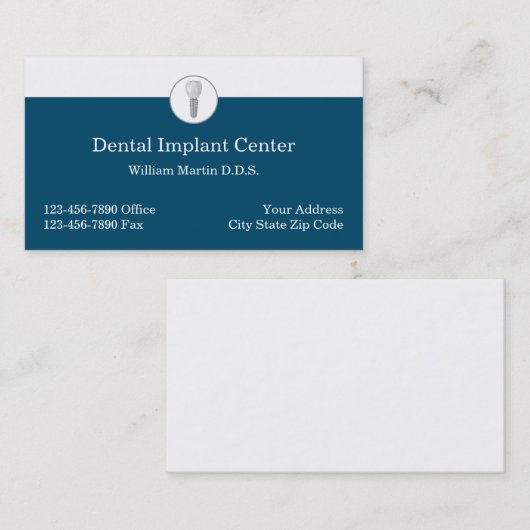 専門的に設計された歯科用インプラント歯科 名刺 (正面/裏面)
