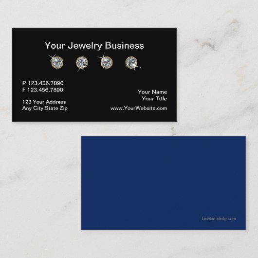 専門的に設計されている上品なジュエリー 名刺 (正面/裏面)