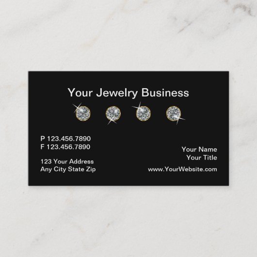 専門的に設計されている上品なジュエリー 名刺 (正面)