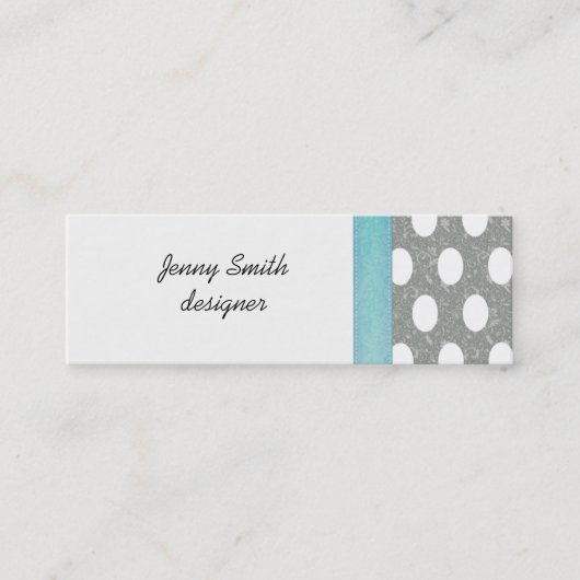 専門的エレガント水玉模様 スキニー名刺 (正面)