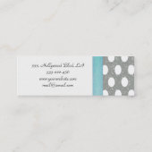 専門的エレガント水玉模様 スキニー名刺 (裏面)