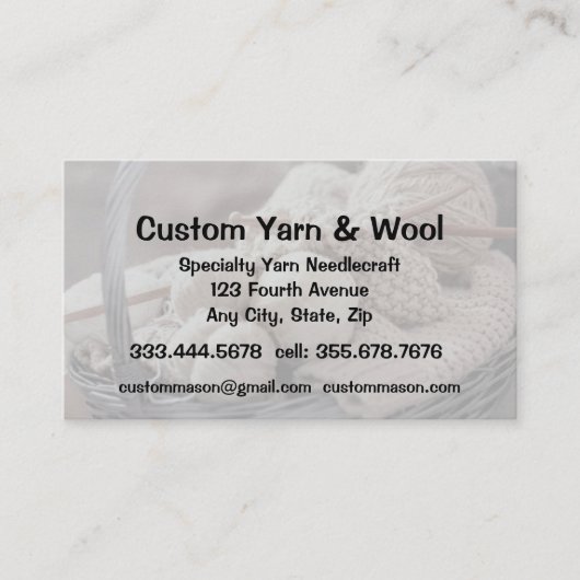 専門糸ニードレクラフトカスタムウールショップ 名刺 (正面)