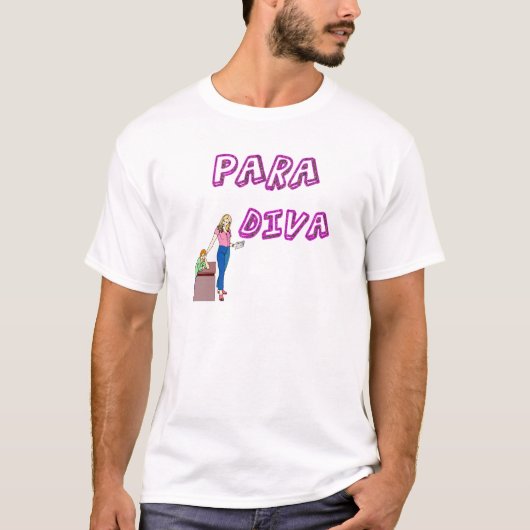 専門職補助員の花型女性歌手 Tシャツ (正面)