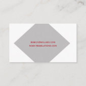 専門訳者翻訳文字の作家 名刺 (裏面)