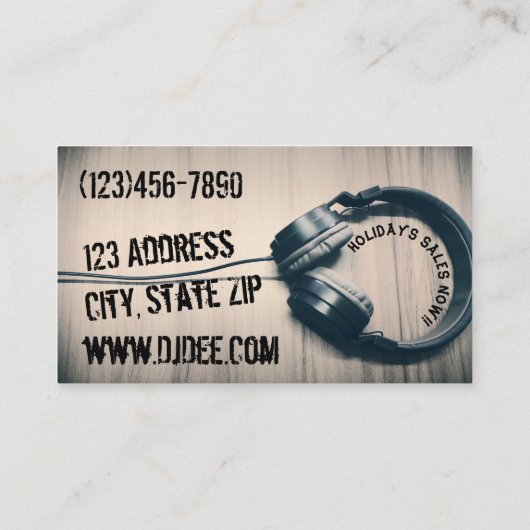 専門DJのヘッドホーンの名刺 名刺 (裏面)