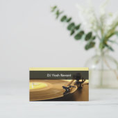 専門DJのヴィンテージのターンテーブル 名刺 (スタンド正面)