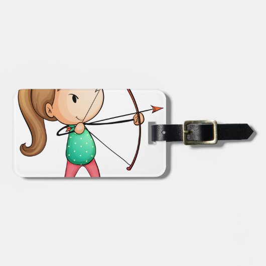 射手の女の子 ラゲッジタグ (正面横)