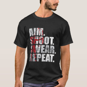 射手の激しい照準の射手が射手を繰り返しアーチェリー Tシャツ