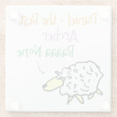 射手ガラスのコースターのための羊のデザイン ガラスコースター (裏面)