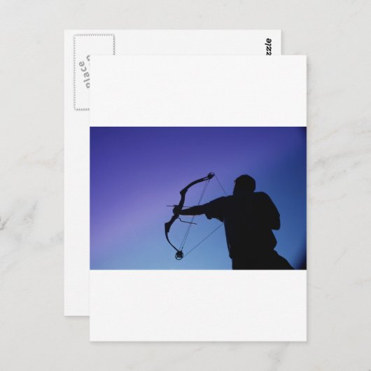射手シルエット弓マン ポストカード (正面/裏面)