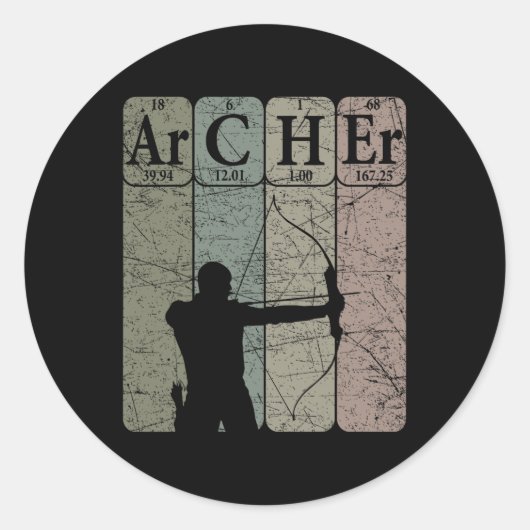 射手周期表要素弓矢狩り弓矢 ラウンドシール (正面)