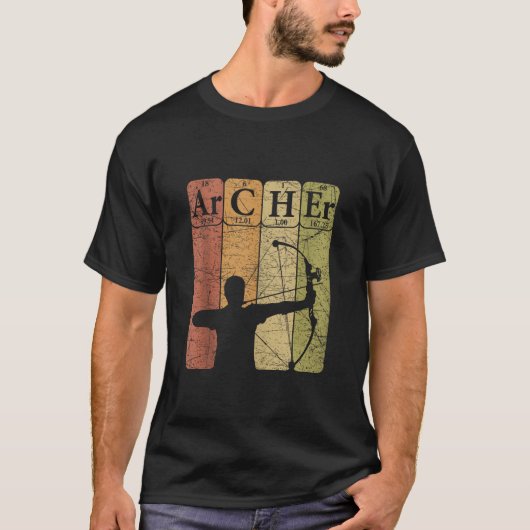 射手周期表要素弓矢狩り弓矢 Tシャツ (正面)