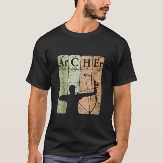 射手周期表要素弓矢狩り弓矢 Tシャツ (正面)