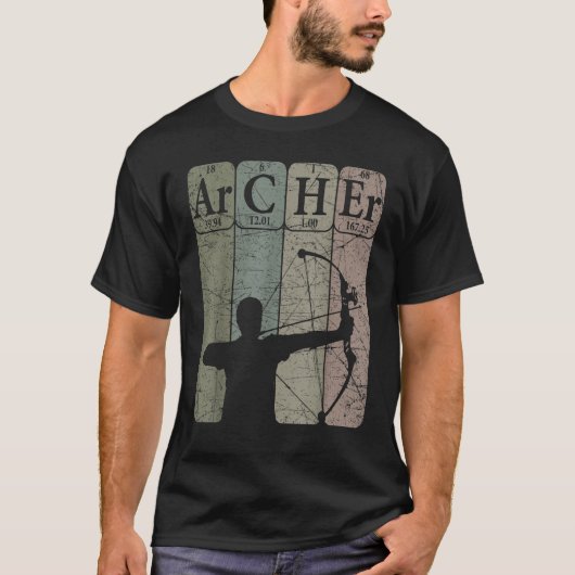 射手周期表要素弓矢狩り弓矢 Tシャツ (正面)