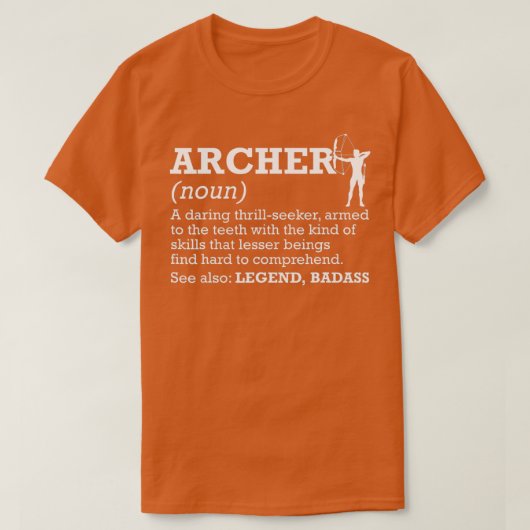 射手定義アーチャーアーチェリー Tシャツ (デザイン正面)